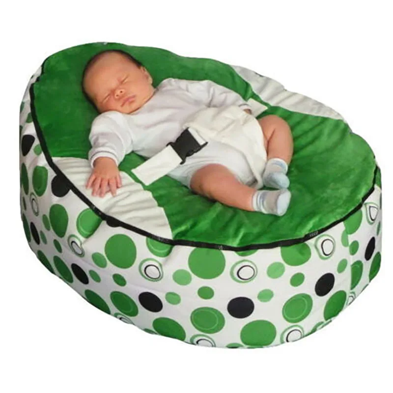 Soft Baby Chair Infant Bean Bag Bed cover without filler Pouf for Feeding Baby Snuggle Bed with Belt for Safety Protection