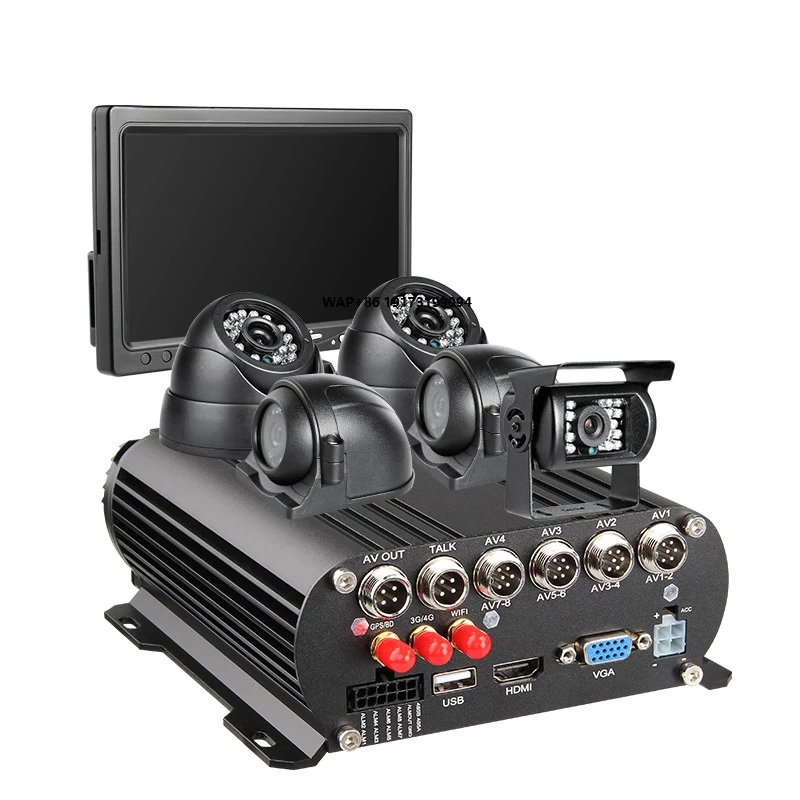 

MDVR System with 8CH 4G WiFi 1080P AHD HDD Mobile DVR 7 Inch VGA and 5 IR Waterproof Cameras