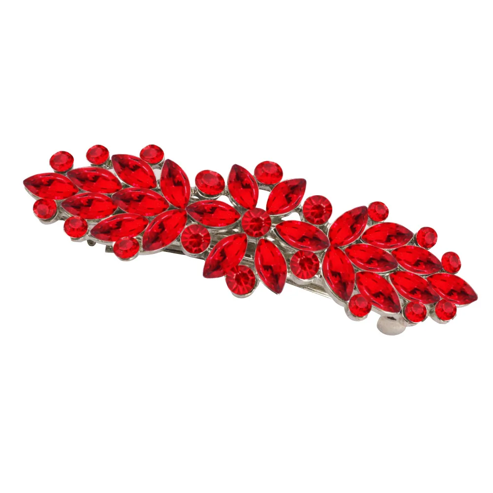 Rhinestone Pearl Hair Clip Crystal Flower Elegant Women Vintage Hairpin Barrette Headdress Durable Flexible Hair Accessories