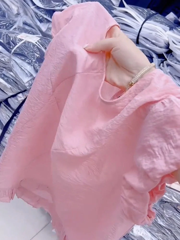 Sli ort Sve Loose Women's irt Summer New Sle Dimagrante Carne Che Copre Piccola Fraanza Vento Top Coreano Sle Pendolarismo