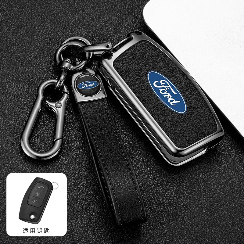 Zinc Alloy Car Key Cover Case Shell For Ford Focus 2 3 Ecosport C-Max S-Max Ka Mondeo Kuga Galaxy Fiesta Keychain Accessories