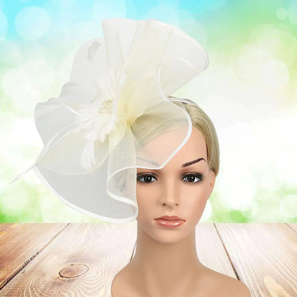 

1 шт. повязка для волос с большим цветком, бежевая повязка-ободок, праздничный головной убор для женщин