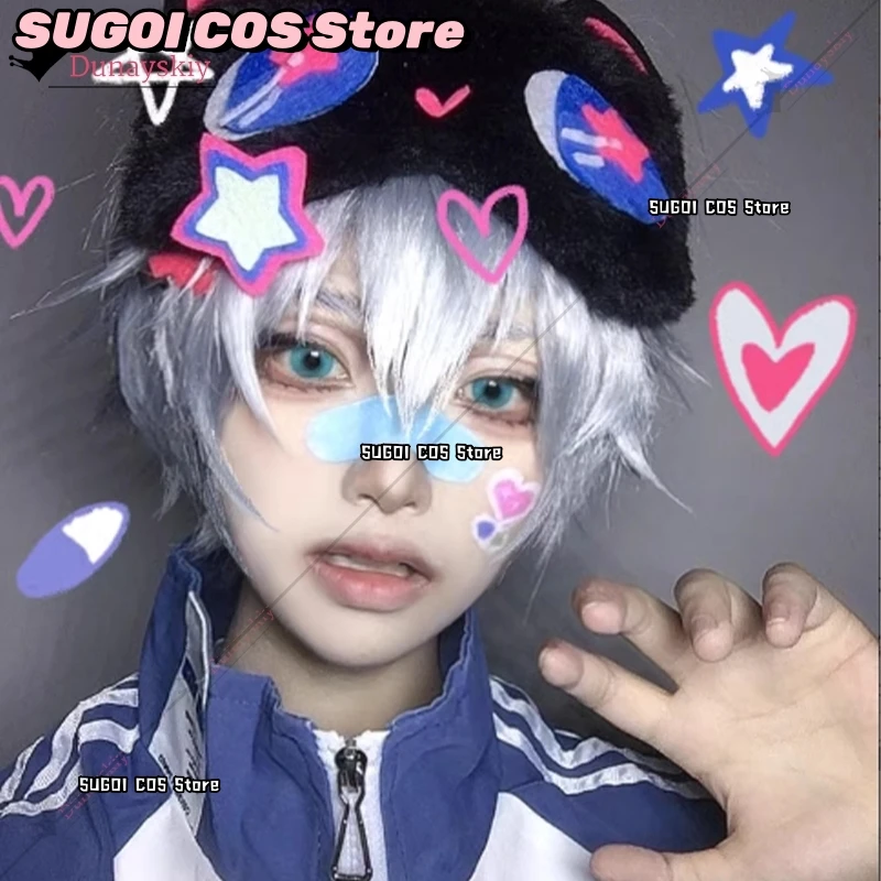 Till Anime Alien Stage Cosplay Costumes Eye Cover Unisex Warm Sleeping Mask Silver Grey Hair Men cosplay anime Stage Show Set