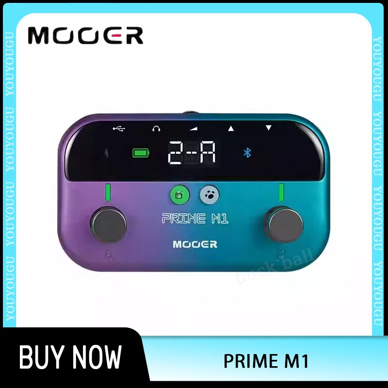 MOOER Prime M1 Guitar Pedal Custom Effectors with 128 Guitar Effect Drum Machine Tuner LOOPER Support Bluetooth Built-in Battery