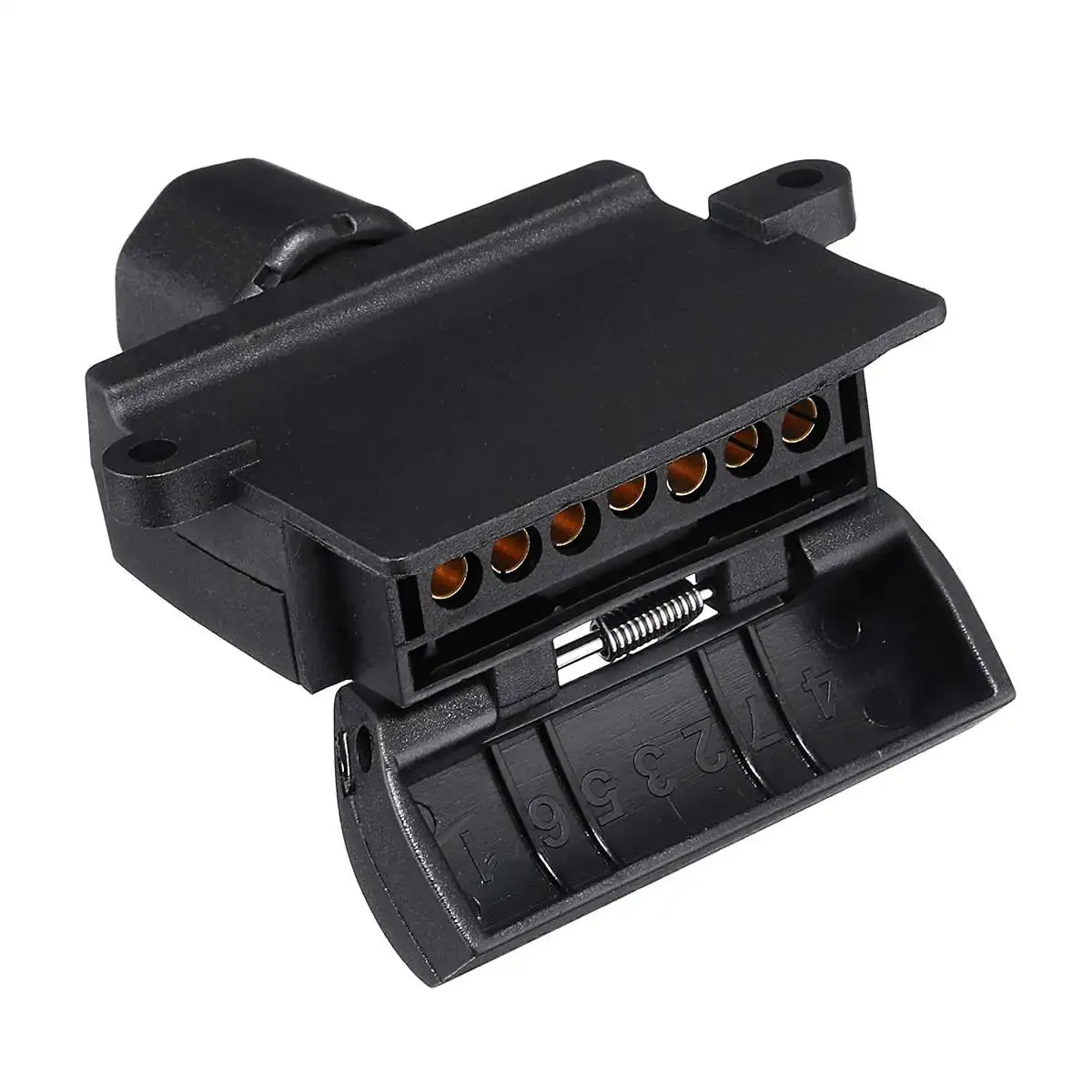 7 Pin Flat Male+7 Pin Plug Flat Female Trailer Connector Adapter Boat Car Socket