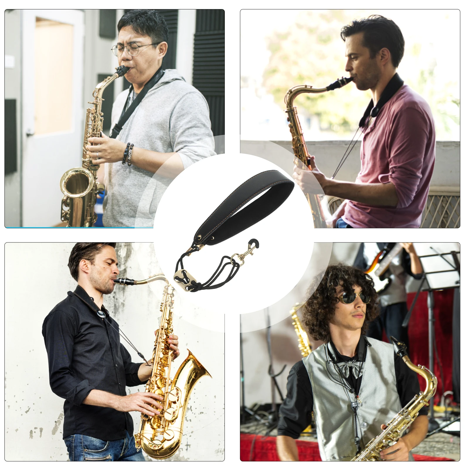 

1pc Durable Saxophone Thickened Saxophone Neck Strap Neck Adjustable Belt Accessory Practice Comfort Quality