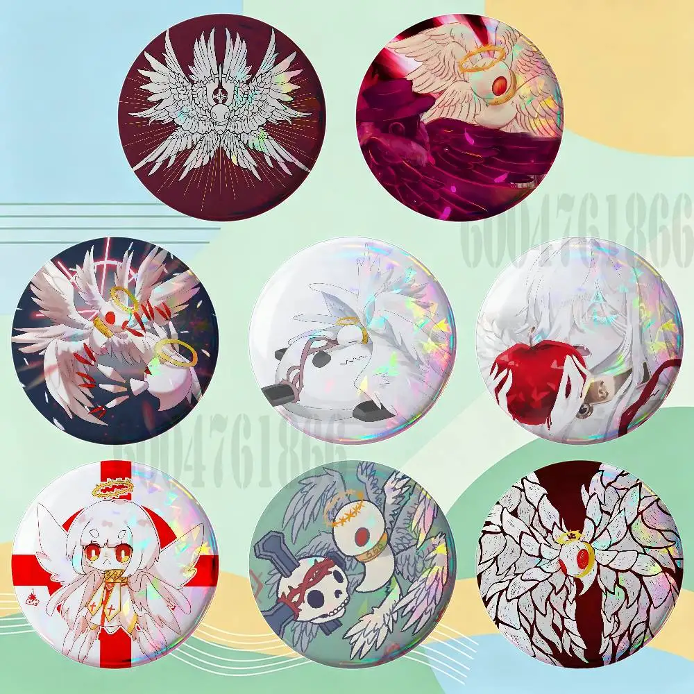 W-WhiteNight L-Lobotomy Corporation Badges 25 32 44 58 75 mm Round Customizable Wholesale Fan goods Self-made fan freebies