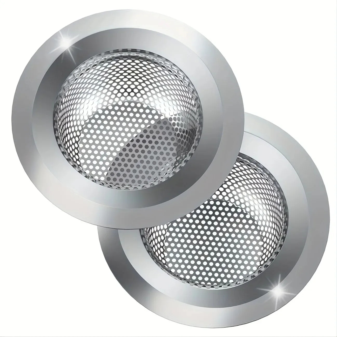 2-Pack Sink Strainers,Fine Mesh Hair Catcher for Kitchen Bathroom Drain,Prevents Clogs,Easy to Clean,Universal Fit for Most Sink