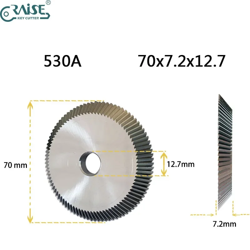 Fresa de llaves 70x7,2x12,7 Compatible con máquina de llave East of wu +-X÷ 530A, herramientas de cerrajería