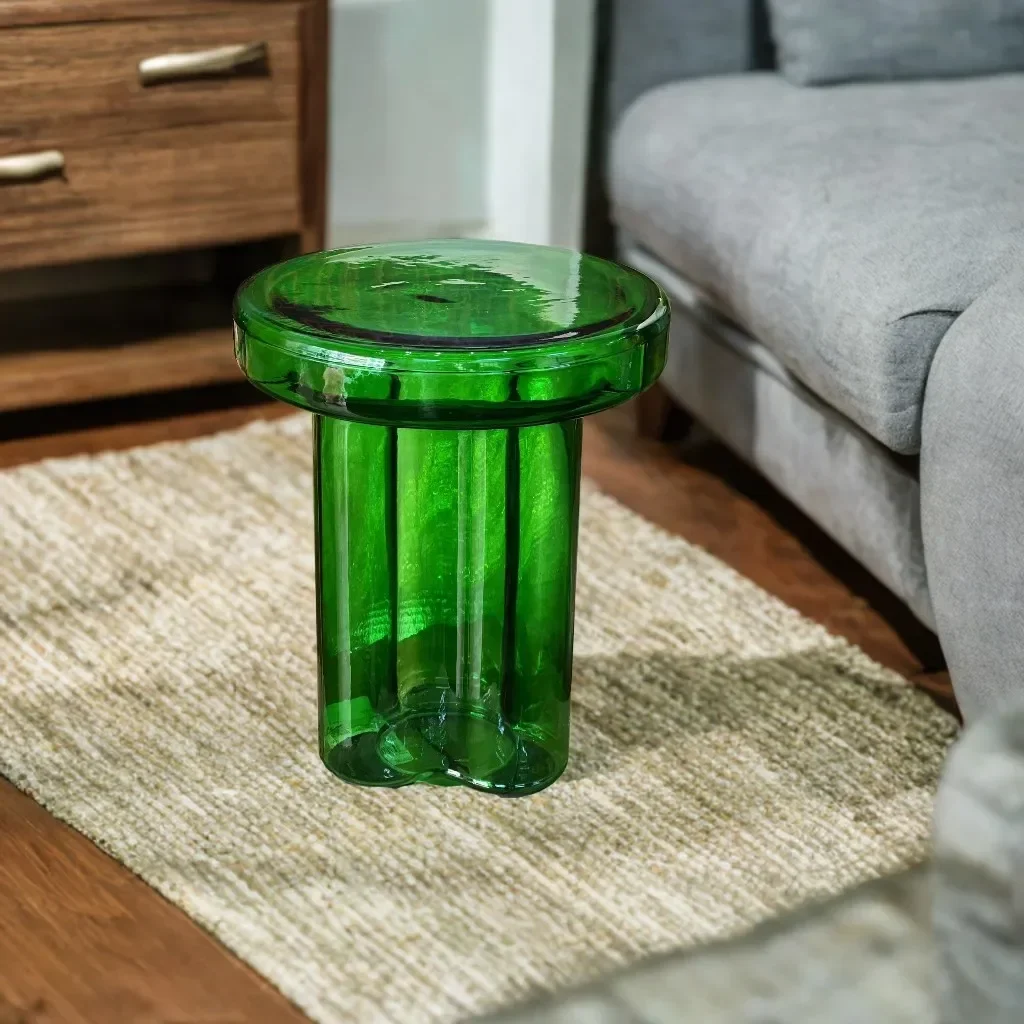 Light Luxury Combination Glass Coffee Table Living Room Sofa Side Table Tempered Glass Petal Shape Italian Living Room Furniture