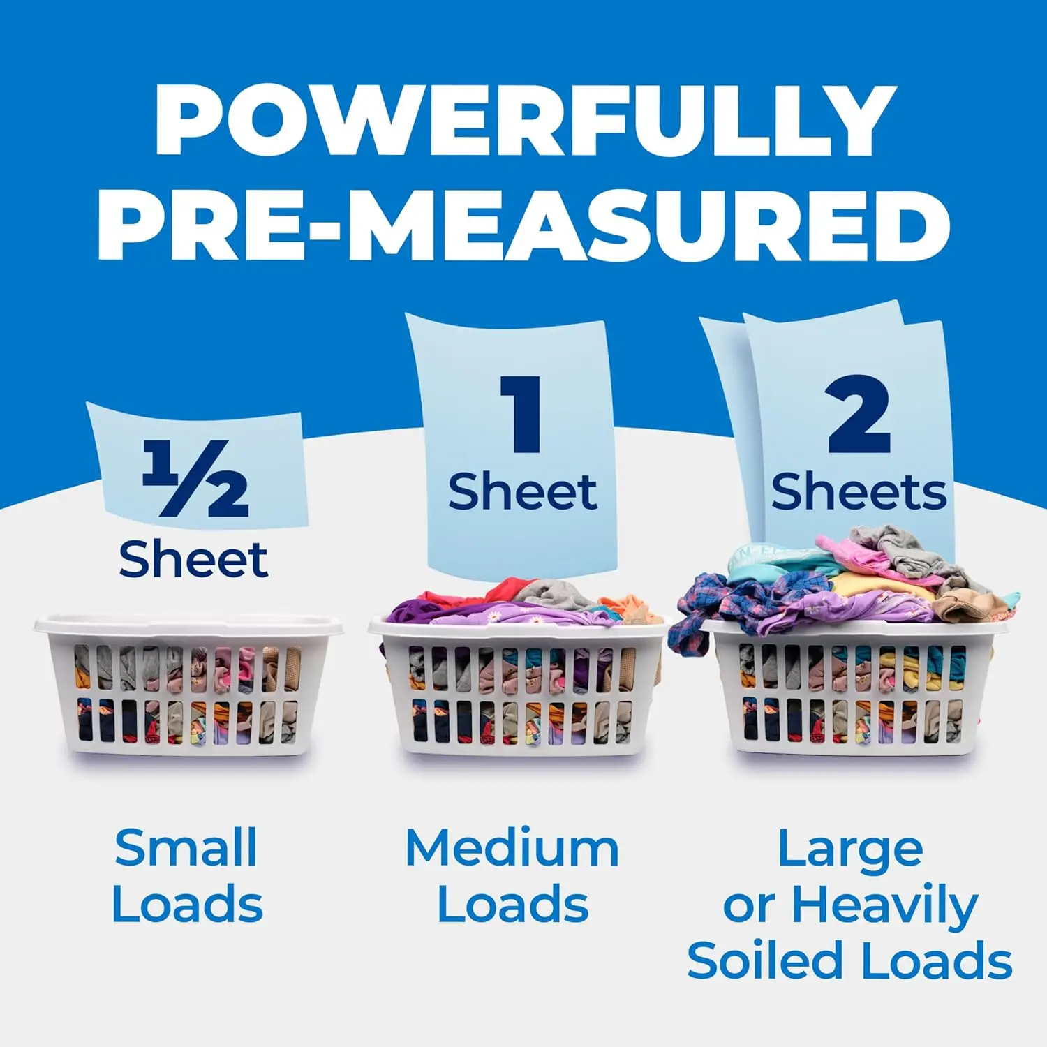 5-in-1 Power Sheets Laundry Detergent Fresh Linen 50 Count Quick-Dissolve Sheets Up To 100 Loads Pre-Measured 99% Less Water