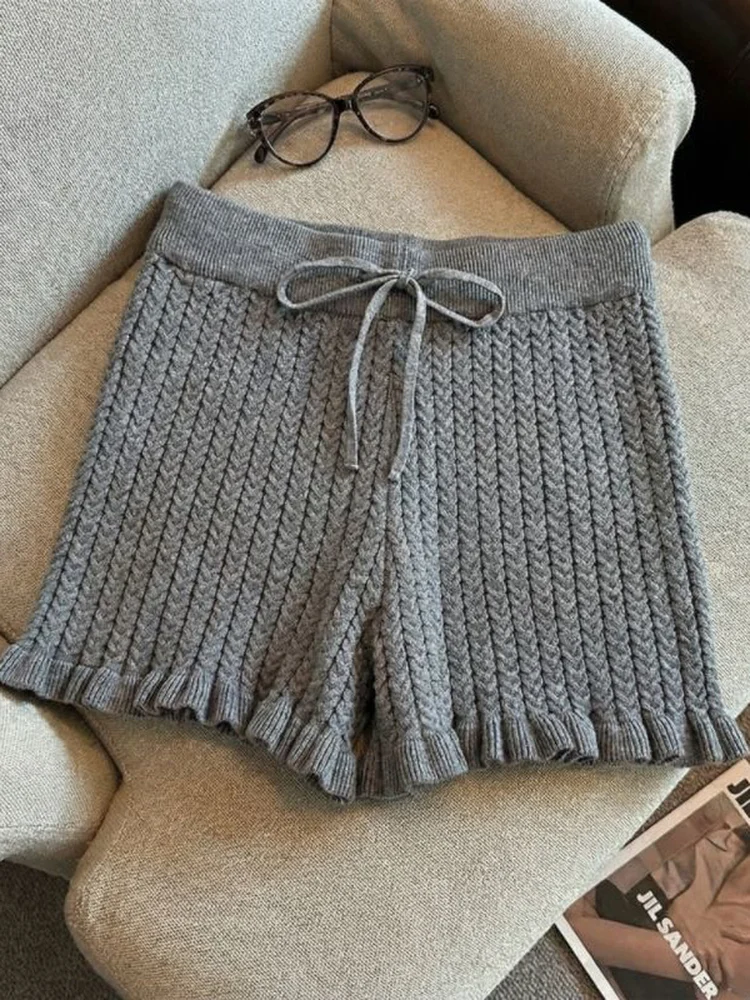 Matte Sle Damen-Freizeithose, Frühling 2026, neue All-Match-elastische Taille, Knoten, Dstring, weich, Orts