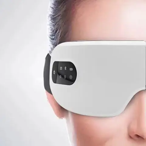 Masajeador de ojos eléctrico, 4 modos de vibración, cuidado de los ojos, plegable, Bluetooth, música, masaje de ojos, gafas inteligentes, recargable por USB