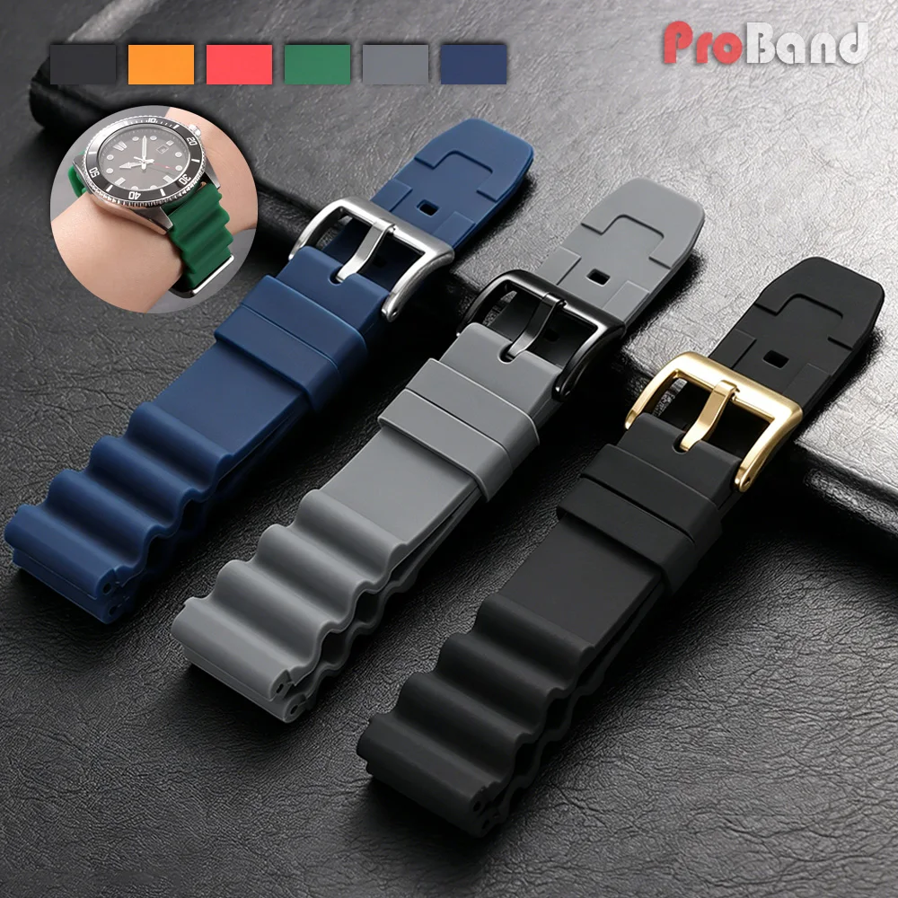 

20mm 22mm Silicone Watch Band For Rolex SUBMARINER Waterproof Diving Bracelet For Seiko SKX007 SRP777J1 Sports Strap For Citizen