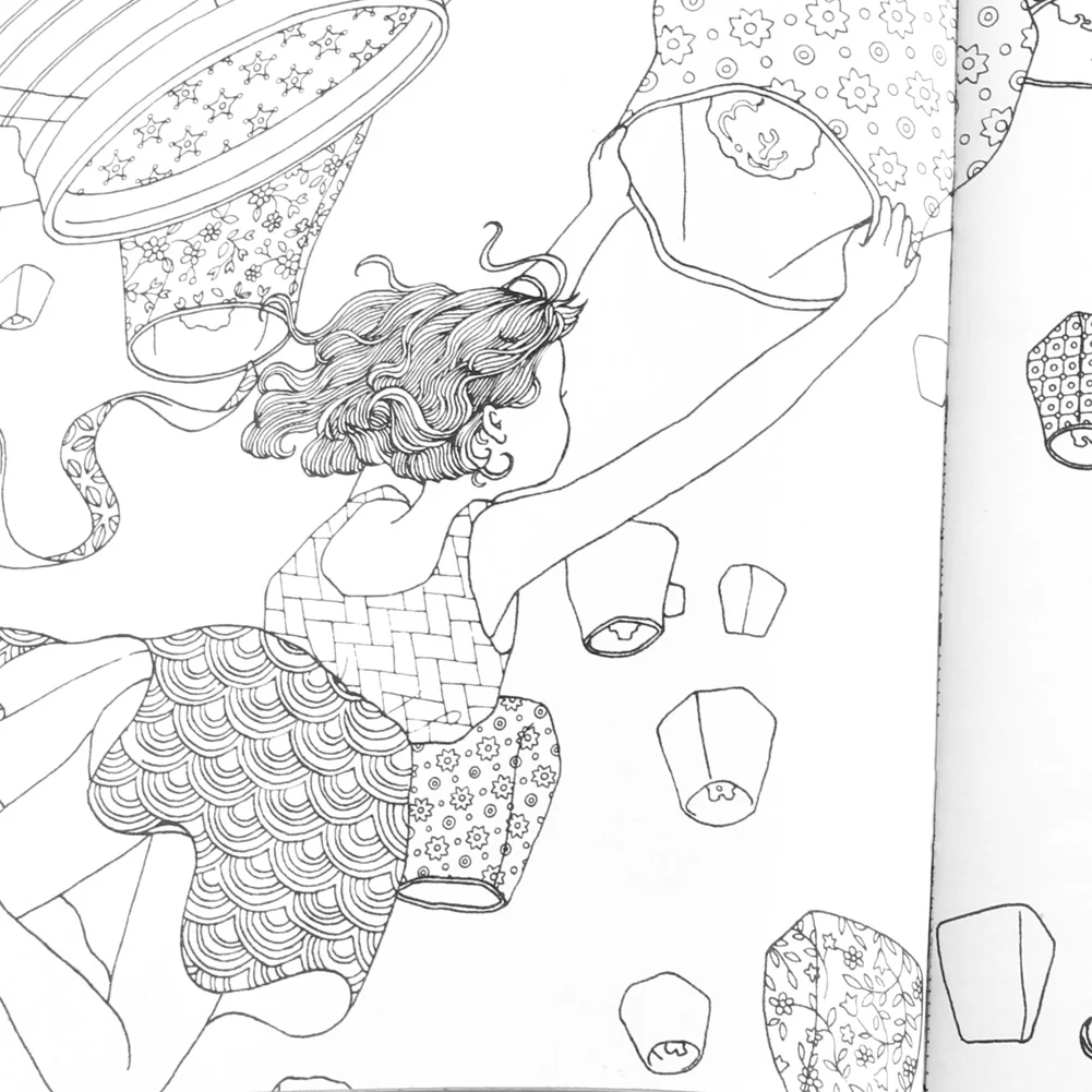 كتب هدايا الكتابة على الجدران الإنجليزية الجديدة للكبار، كتاب تلوين استكشاف بلاد العجائب