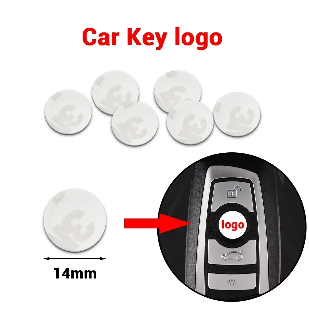 14mm Car Remote Control Key Badge Stickers for SEAT Nissan Subaru Volvo Kia Peugeot Honda Renault Toyota Hyundai Volkswagen BMW