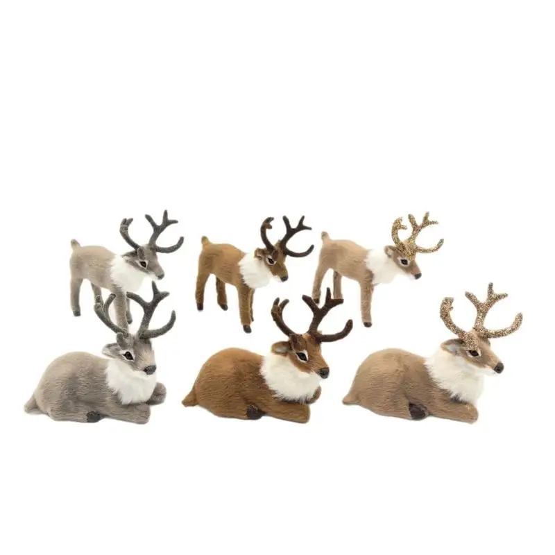 Simulated Sika Deer Christmas Reindeer Ornament 1Pcs Non-Toxic Durable Craft for Xmas Tree Party Decor Holiday Gift