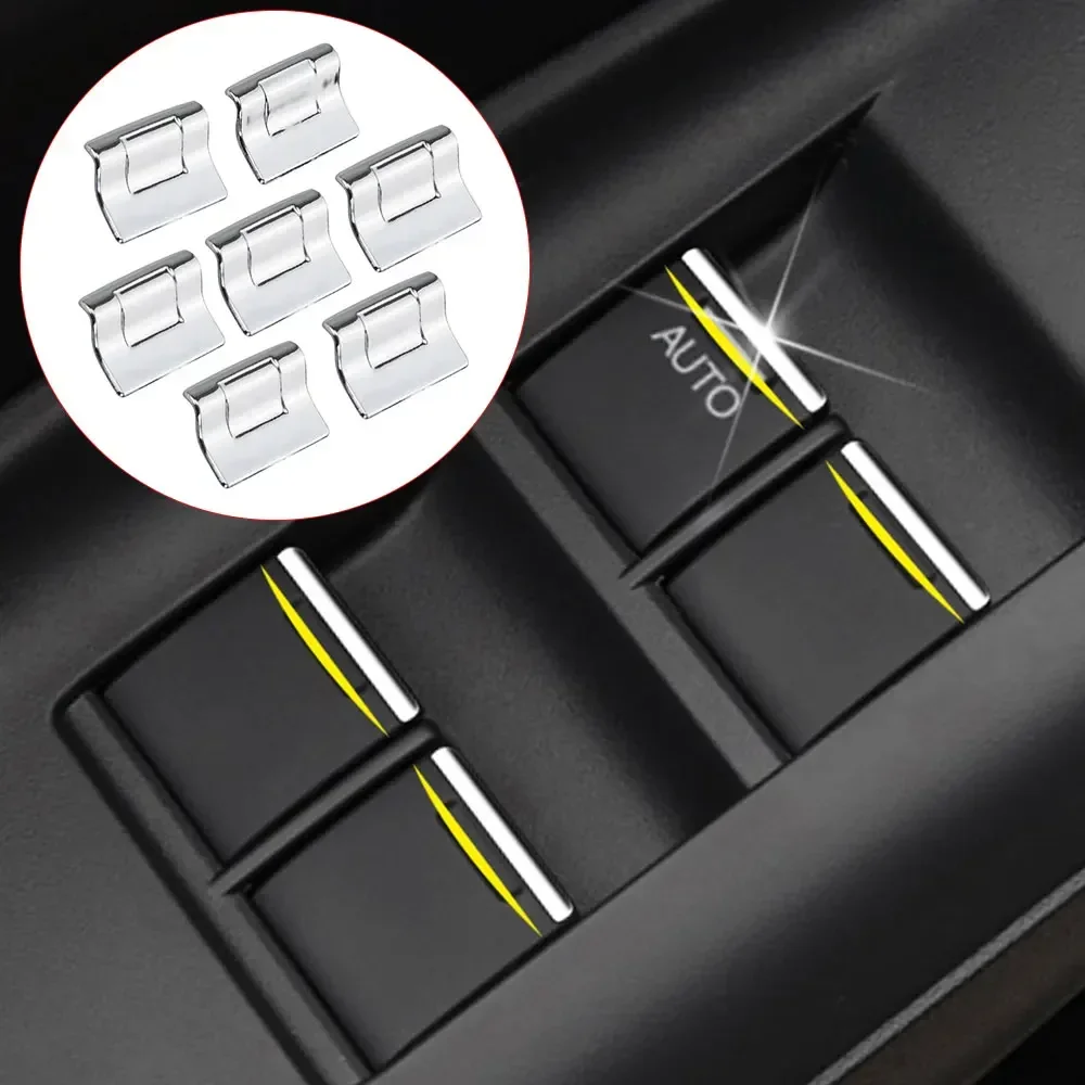 

For Honda Jazz Fit City Civic CRV BRV Jade Accord Odyssey Pilot Car Window Switch Lift Button Sticker Sequin 7pcs Stying Acc.