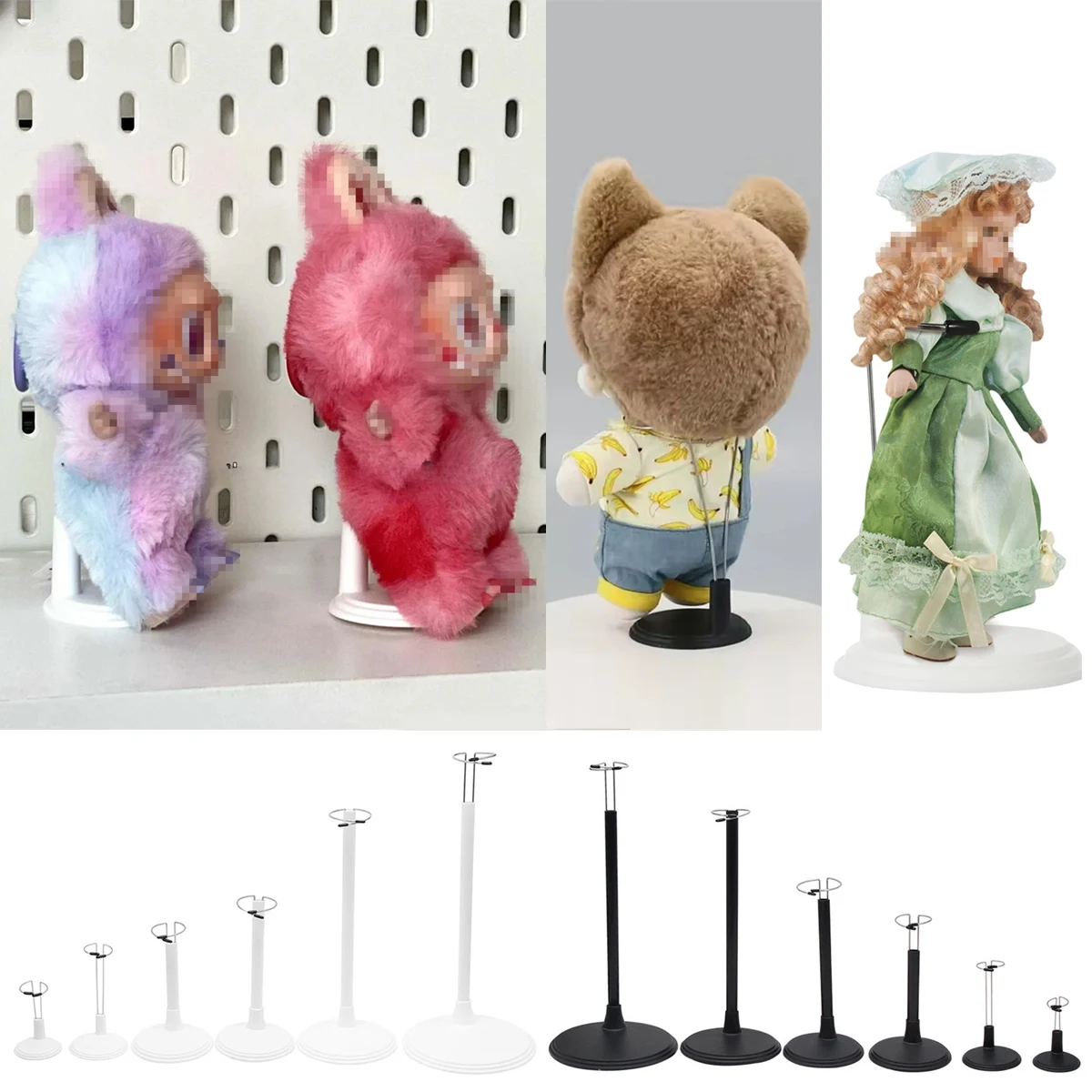 Suitable for 15/20/25/35/45cm Labubu Doll Support Stand Model Toy Bracket Assistance for Standing 1Pc/2Pcs