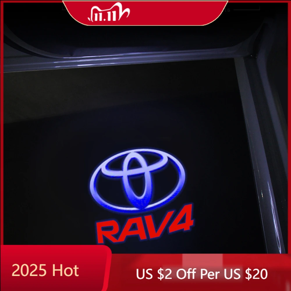 

Fot Toyota 2026 Новый для Toyota 2026 Новые колпаки ступиц Светодиодная лампа приветствия двери автомобиля Лазерный проектор с логотипом Ночной свет для Toyota Camry Pr