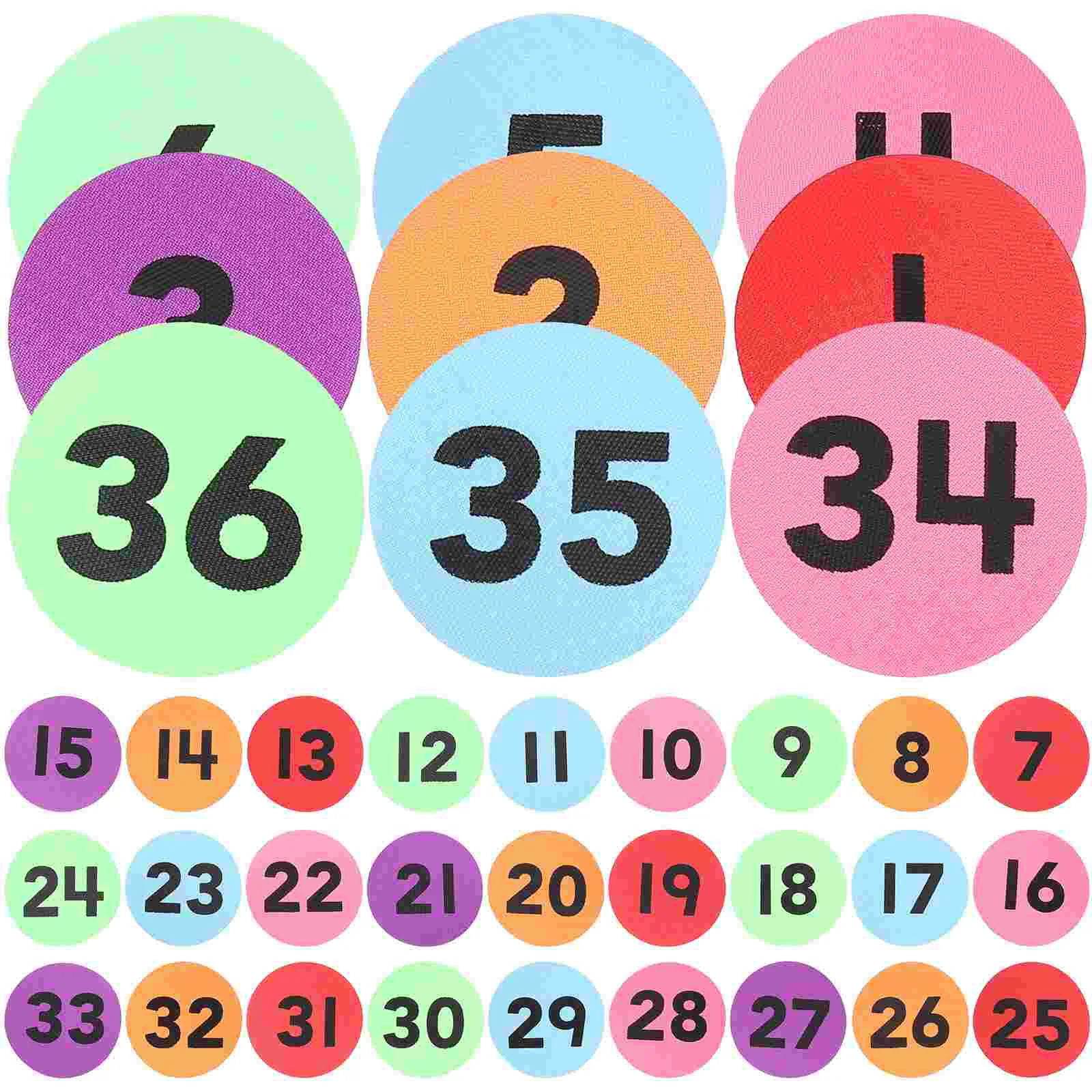 36 Pcs Children's Number Rug Dots for Classroom Carpet Spot Markers Circle Stickers Kids Rugs Marking Puzzle Game