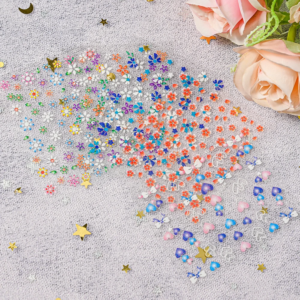 30 個 3D カラフルな花ネイルアートステッカー 6.5*5 センチメートルかわいい春夏花自己粘着デカール DIY マニキュア装飾 Accessorie