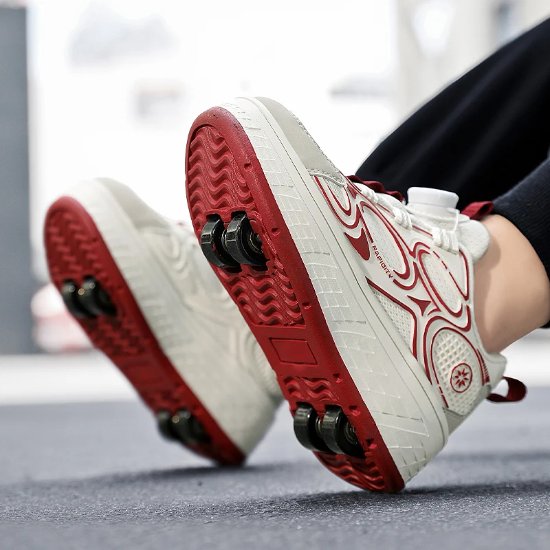 

Spring and autumn Girls' Mesh Breathable Outdoor Sports Shoes Small Four-Wheel Walking Roller Skates for Kids