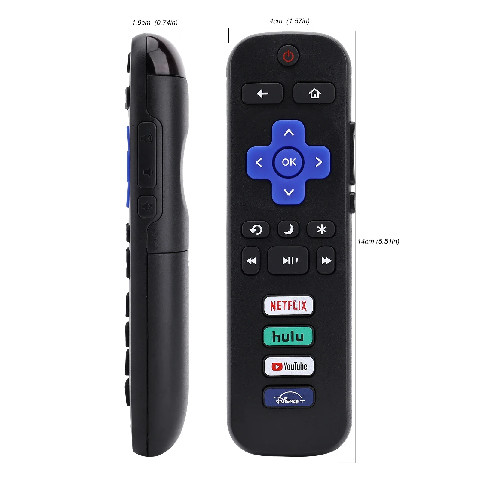 Ersatz-Roku-TV-Fernbedienung für TCL Roku Hisense Roku Onn Roku und Philips Roku Smart-TVs, nicht für Roku Stick und Box