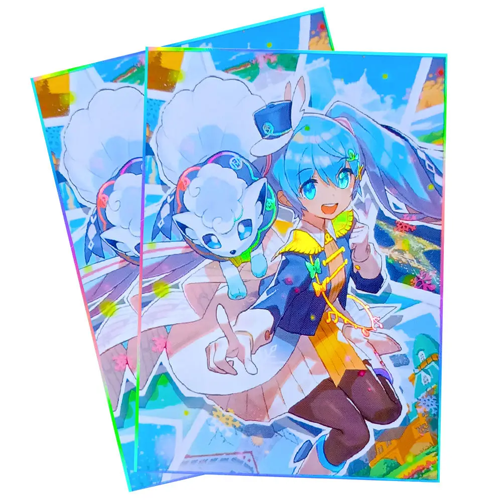 PTCG Hatsune Mikoto Six Tails Flash Card Holder diy card protectors 66mmx91mm Authentic quality Suitable for (pkm/MTG)