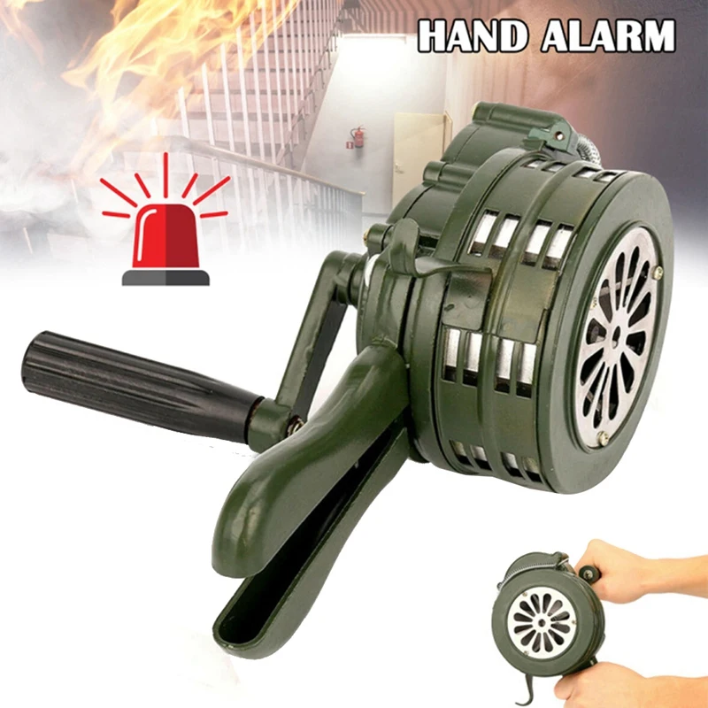 Emergency Hand Crank Siren Horn 110DB Manual Operated Warning School Shopping Fire Air Raid Safety Alarm System Component Parts