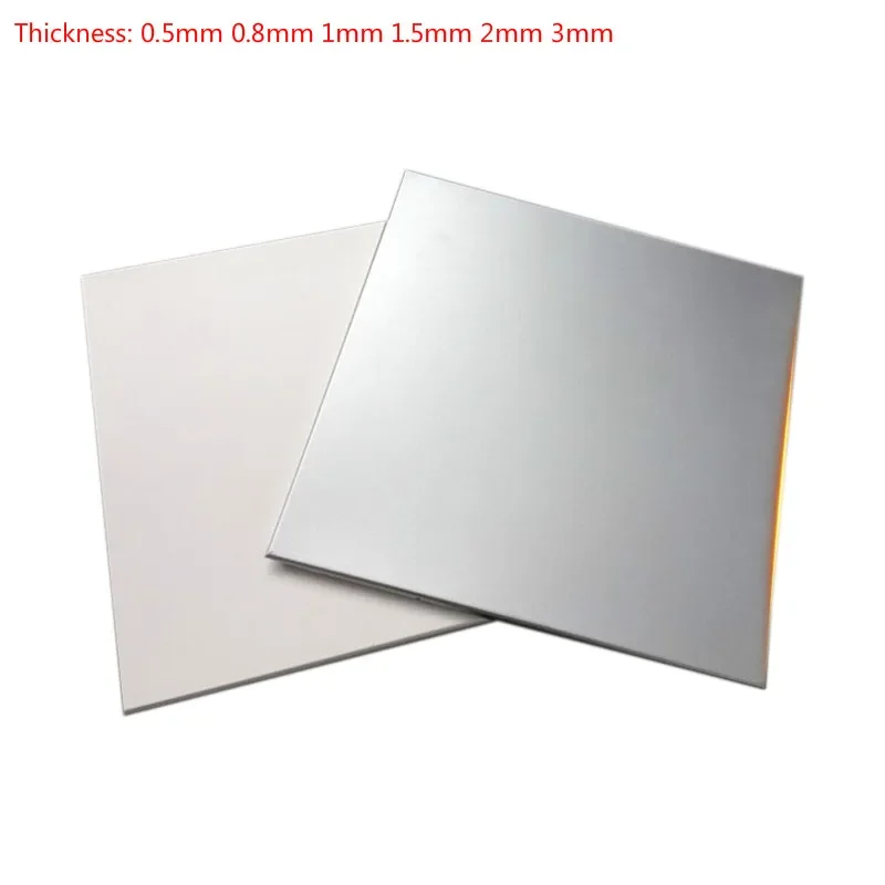 1pcs 304 Stainles Steel square plate Polished Plate Sheet Thick thin thickness 1mm 1.5mm 2mm 3mm 0.8mm  0.5mm