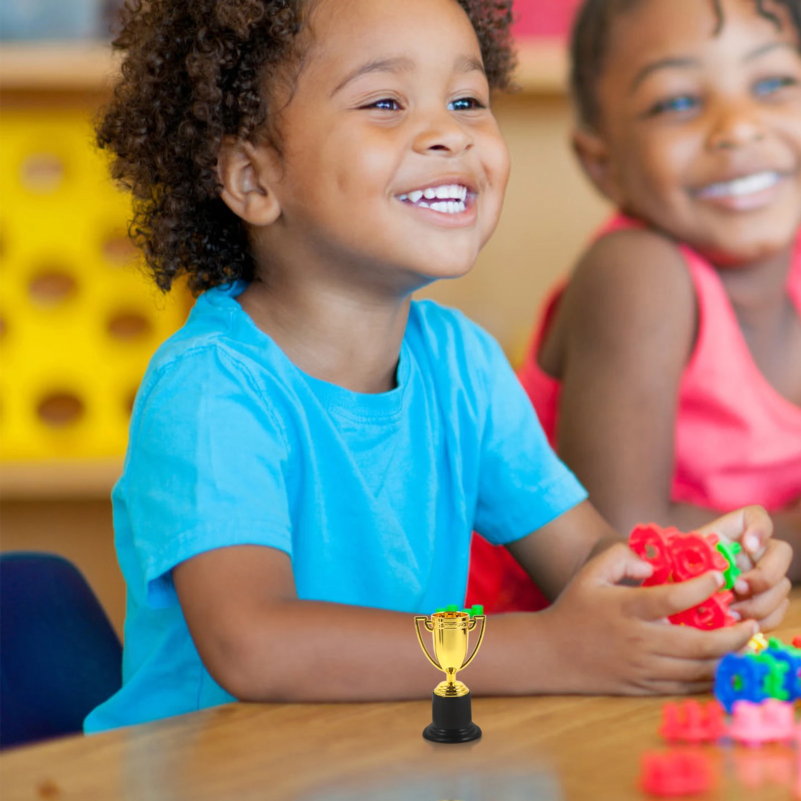 

6Pcs Plastic Golden Award Trophy 10cm Durable Small Size for Student Sports Competitions Reward Cup Plastic Award Trophy