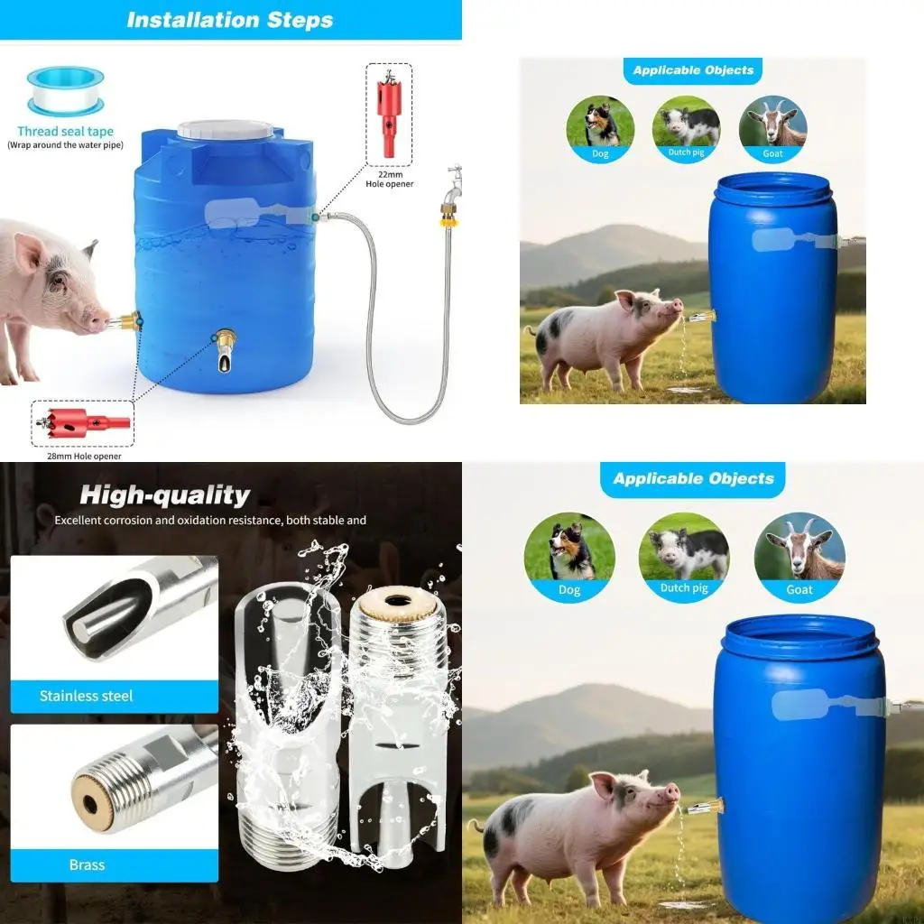 Automatic Pig Drinking Water Device With 5 Metal Nozzles And Bronze Fasteners KXRE