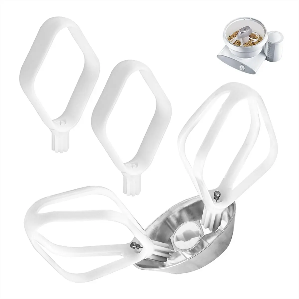 A72P Cookie Paddles for Universal Plus Mixers & Nut-Rimill Artiste Stand Mixers,Bowl Attachmen,W/Metal Cover