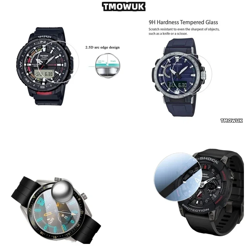 For GA100 6100 TR770 Pro-Trek EFR 303 GA-2200 GA-2100 GST-W300 Watch Protector 9H Hard Tempered Glass Anti-Scratch For