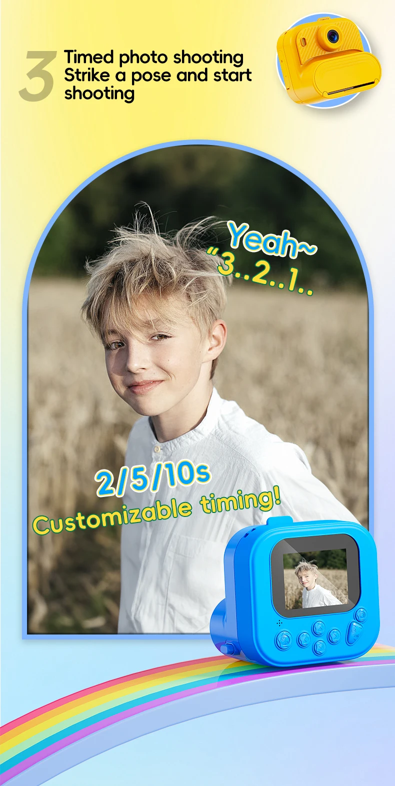 DIY Instant Print Kamera 48MP Kleinkind Kamera Instantanea 1080P HD Kinder Kamera Alter 3-12 Spielzeug Kameras Weihnachtsgeschenke für Kinder – Detail 9