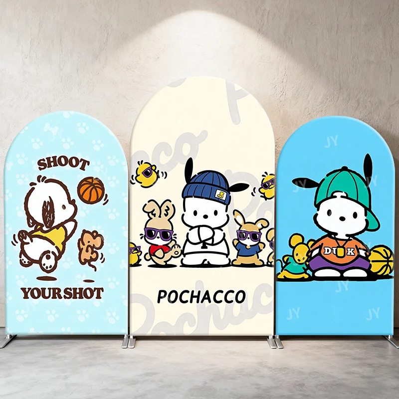 

Pochacco Sports & Hip Hop Theme Arch Backdrop Cover Trendy Cartoon Scene For Kids Birthday Baby Shower Photo Booth Background