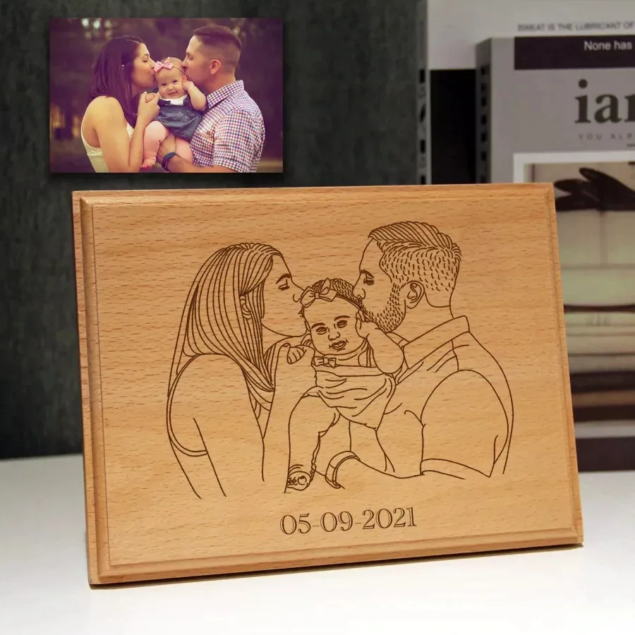 Dropshipping Custom Frames Vintage Wooden Photo Frames Home Decor Personalized Printed Photos Couple Wedding Anniversary Gifts