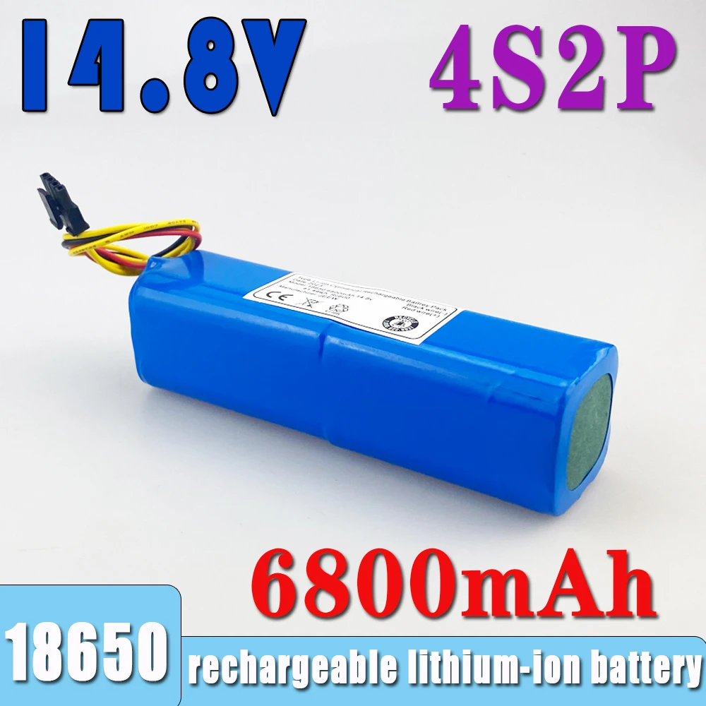 

New 14.8V 6800mAh INR18650 MH1-4S2P-300S Robot Battery for Cecotec Conga 5090 5490 6090 Robotic Vacuum Cleaner