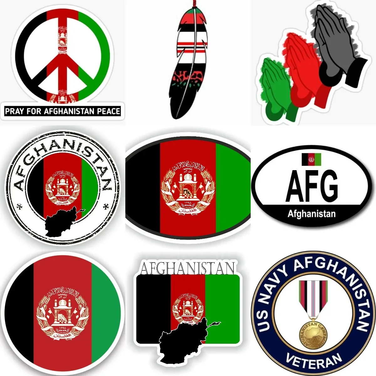 

Creative AFG Afghanistan Flag Map Emblem Creative PVC Sticker for Decorate Fridge Wall Window Car Off-road Camper Bumper Decal