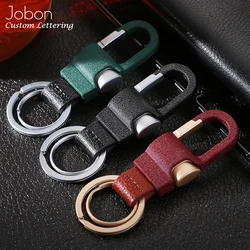 Durable Men Key Chain Custom Lettering Car Keychains Buckle Leather Classic Carabiner for Key Ring Holder Best Xmas Gift Jewelry