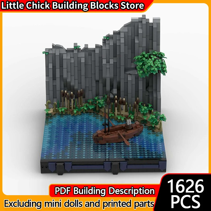 City Street View Model MOC Building Bricks Medieval Castle Shore Modular Technology Children Holiday Gifts Assemble Toys Suit