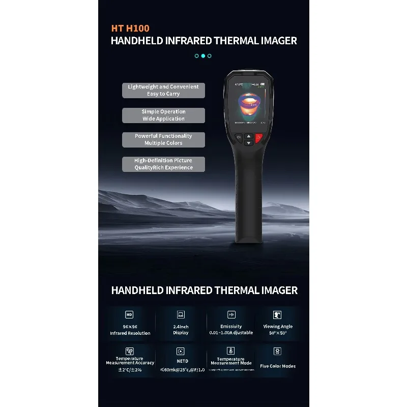 HTI H100 Handheld Thermal Imaging Thermal imager Vox 96×96 IR -20-550℃.