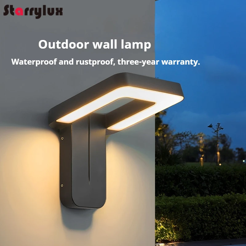 Motion Sensor Wall Light Aluminum Villa Gate Outdoor Garden Balcony Waterproof LED Porch Lights