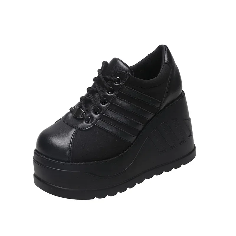 Tenis Feminino Punk Style platforma kobiety buty nowy Vintage japoński nachylenie obcas obuwie College Sneakers Zapatillas De Mujer