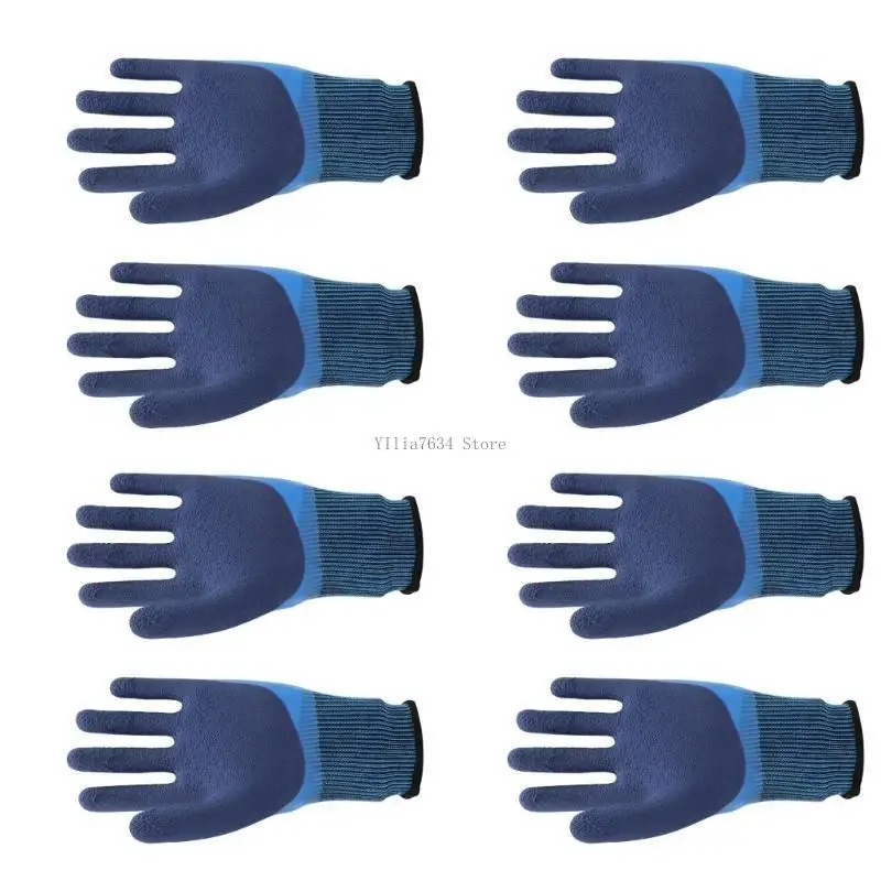 

2 Pairs/4 Pairs Breathable Gloves for Adult Double Latex Coated Freezer Gloves