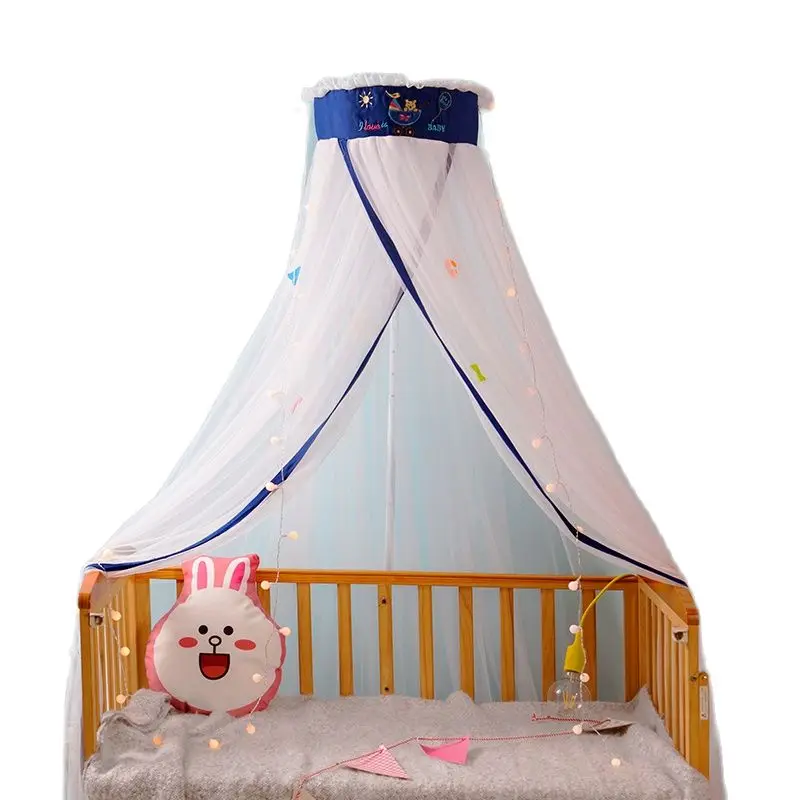 

2023 Baby Princess Hung Dome Mosquito Net Ceiling 2m Height Romantic Mesh Circle Folding Boy Summer Insect Prevention Embroidery