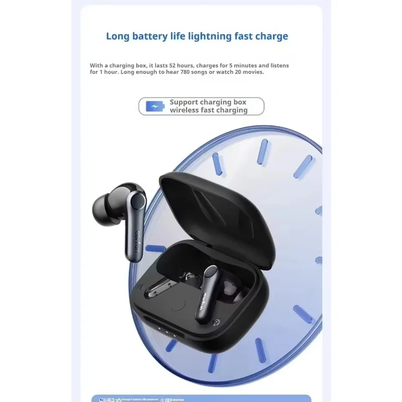 EarFun Air Pro4 Auricolare Bluetooth HI-FI Riduzione attiva del rumore IPX5 Impermeabile Durata della batteria di 52 ore Cuffie Hi-Fi per giocatori personalizzate