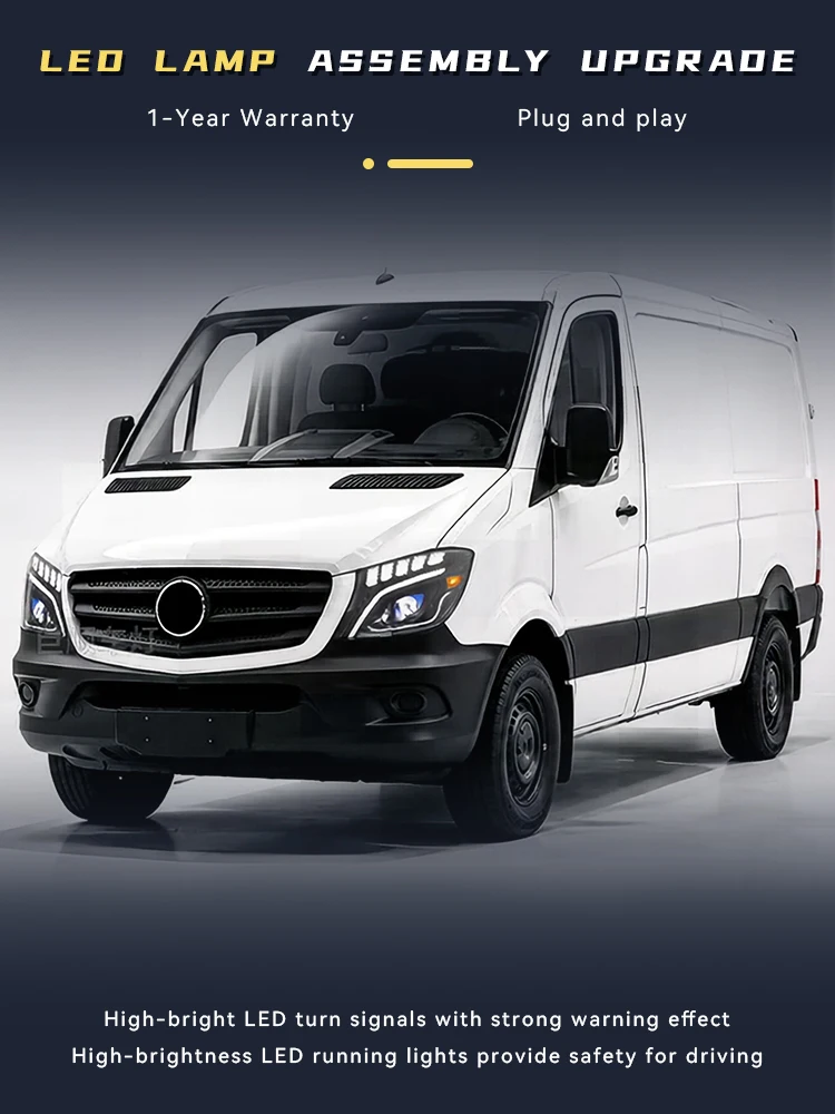 Headlight Accessories For Mercedes Benz Sprinter 2014-2018 Highlight Auto Full LED Vehicles Front Lamps Tools Car Light Assembly