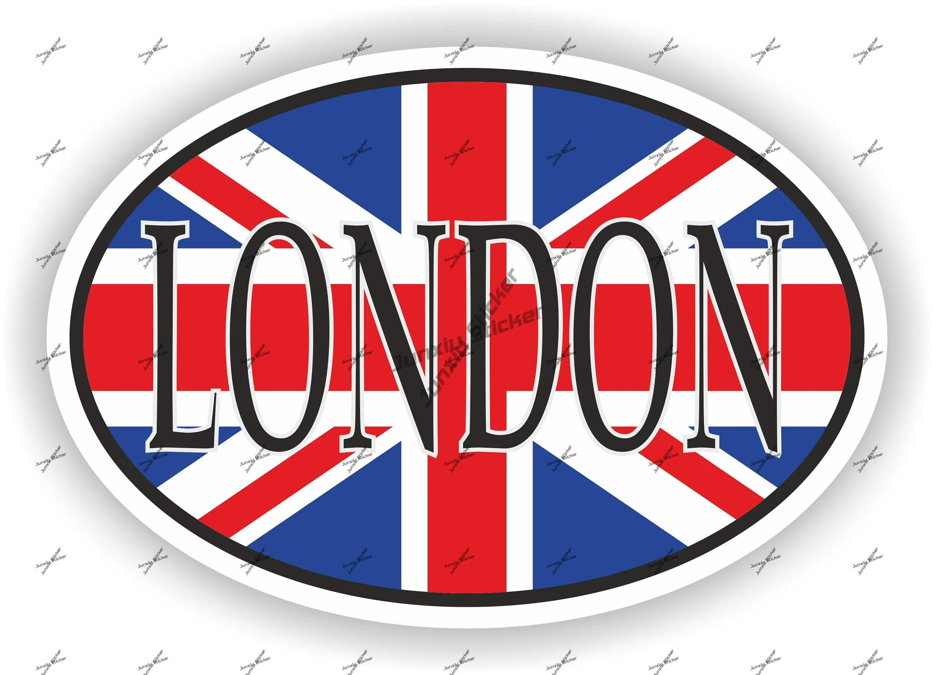 London United Kingdom UK City Oval Sticker with Flag decal for SUV Bumper Laptop Door Fridge Helmet Stickers Vehicle Accessories